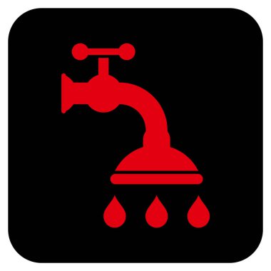 Duş musluk düz kare vektör simgesi