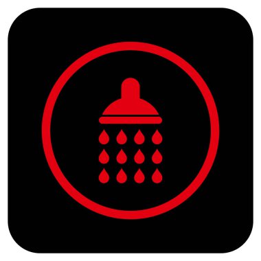 Duş düz kare vektör simgesi