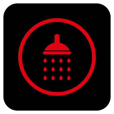 Duş düz kare vektör simgesi