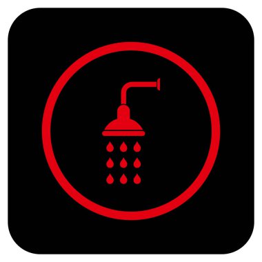 Duş düz kare vektör simgesi