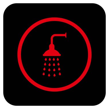 Duş düz kare vektör simgesi