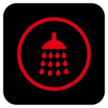 Duş düz kare vektör simgesi