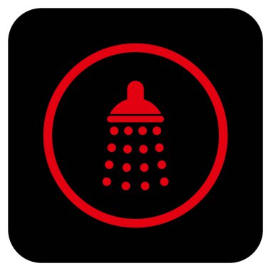 Duş düz kare vektör simgesi