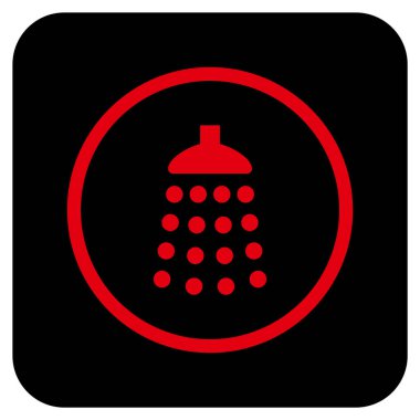 Duş düz kare vektör simgesi