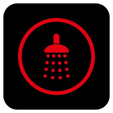 Duş düz kare vektör simgesi