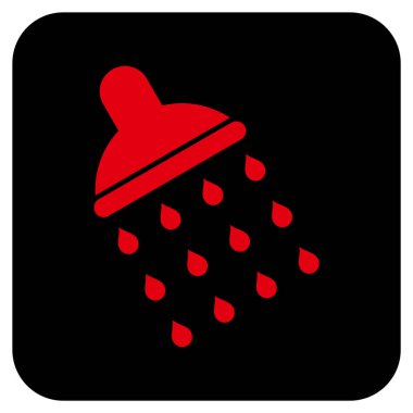 Duş düz kare vektör simgesi