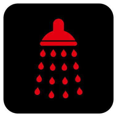 Duş düz kare vektör simgesi