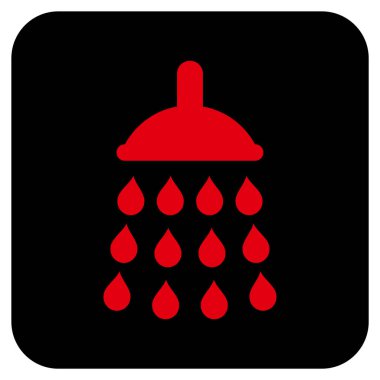 Duş düz kare vektör simgesi