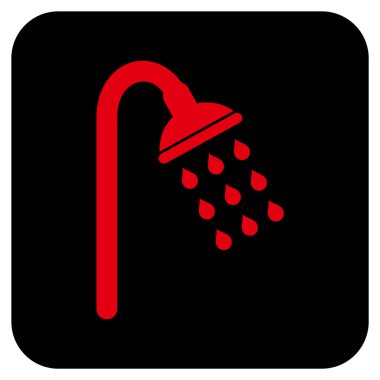 Duş düz kare vektör simgesi