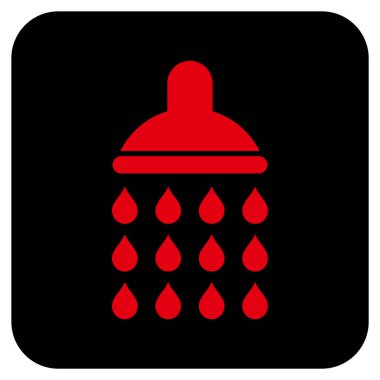 Duş düz kare vektör simgesi