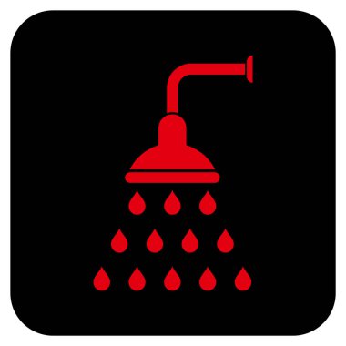 Duş düz kare vektör simgesi