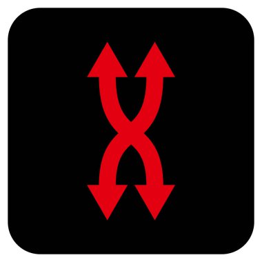 Shuffle okları dikey düz kare vektör simgesi