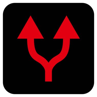 Düz kare vektör simge yukarı okları bölme