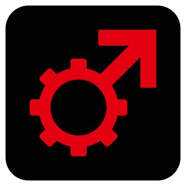 Teknolojik Potence düz kare vektör simgesi