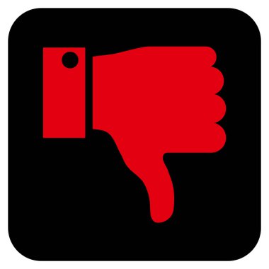 Başparmak aşağı düz vektör simgesi kare