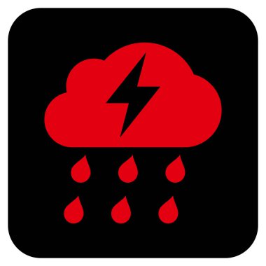 Fırtına düz kare vektör simgesi