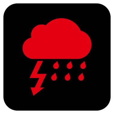 Fırtına düz kare vektör simgesi