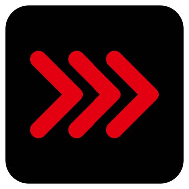 Sağa üçlü ok ucu düz vektör simgesi kare