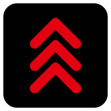 Vektör simge düz Yukarı Çift ok ucu kare