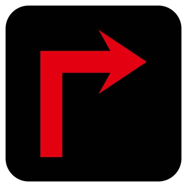 Vektör simge düz kare sağa dönün