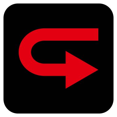 Vektör simge düz kare sağa dönün