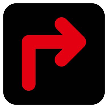 Vektör simge düz kare sağa dönün