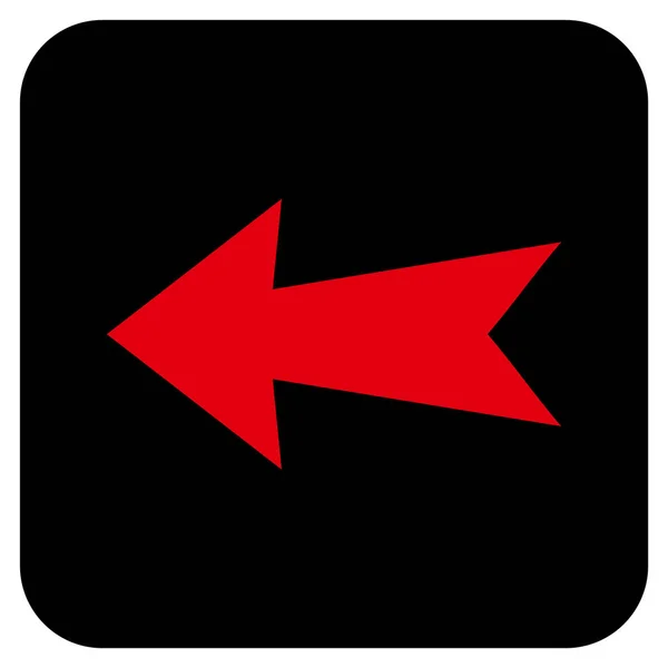 Seta esquerda plana vetor quadrado ícone — Vetor de Stock