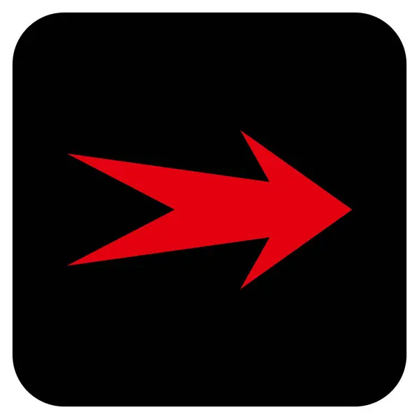 Strzałka w prawo płaski kwadrat wektor ikona — Wektor stockowy
