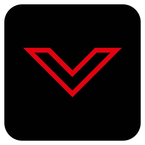 Arrowhead Down Flat Squared Vector Icon — Stock Vector