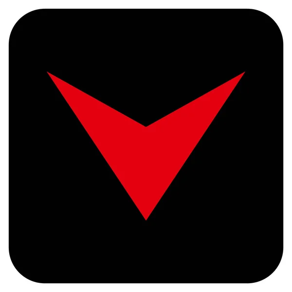 Icono de vector cuadrado plano de punta de flecha hacia abajo — Vector de stock