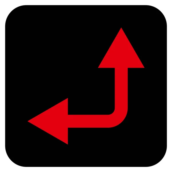 Flecha de bifurcación izquierda hacia arriba plano cuadrado Vector icono — Vector de stock