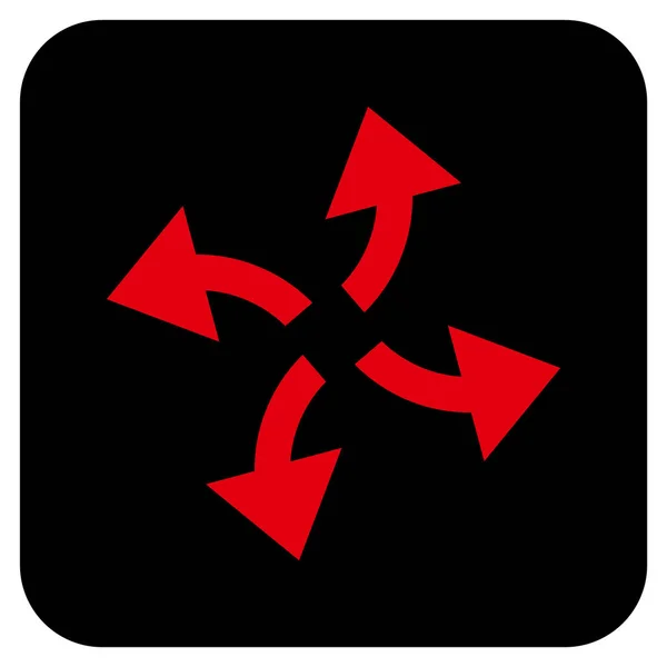 Frecce centrifughe Icona vettoriale quadrata piatta — Vettoriale Stock