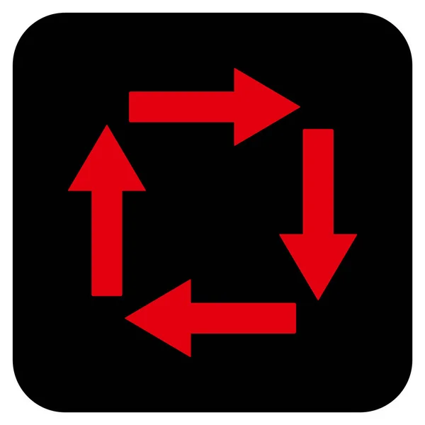 Circulation Arrows Flat Squared Vector Icon — Stock Vector