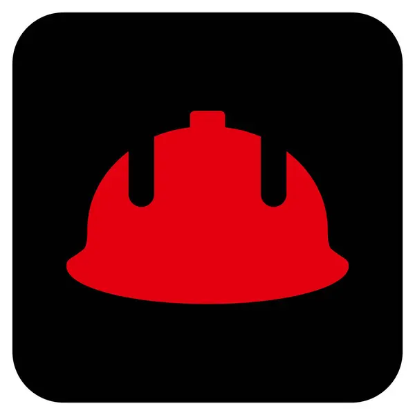 Bouw helm Platte vierkante Vector Icon — Stockvector