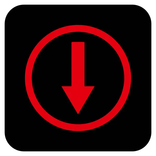 Abajo flecha redondeada plana cuadrada Vector icono — Vector de stock