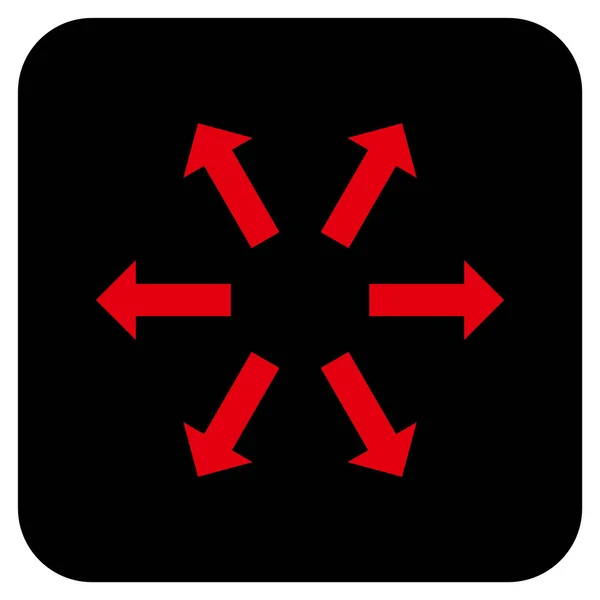 Radiale Pfeile flache quadratische Vektorsymbole — Stockvektor