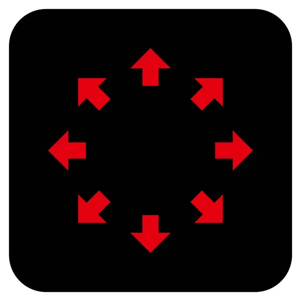 Радиальные стрелки плоская квадратная векторная икона — стоковый вектор