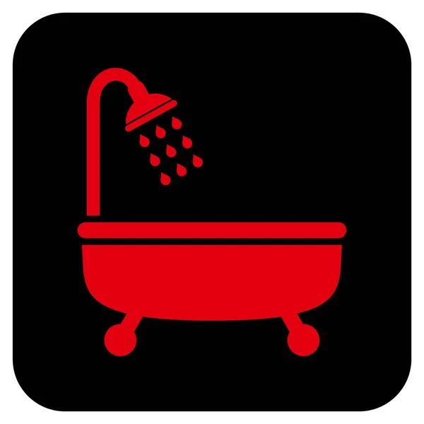 Icono de vector cuadrado plano de baño de ducha — Vector de stock