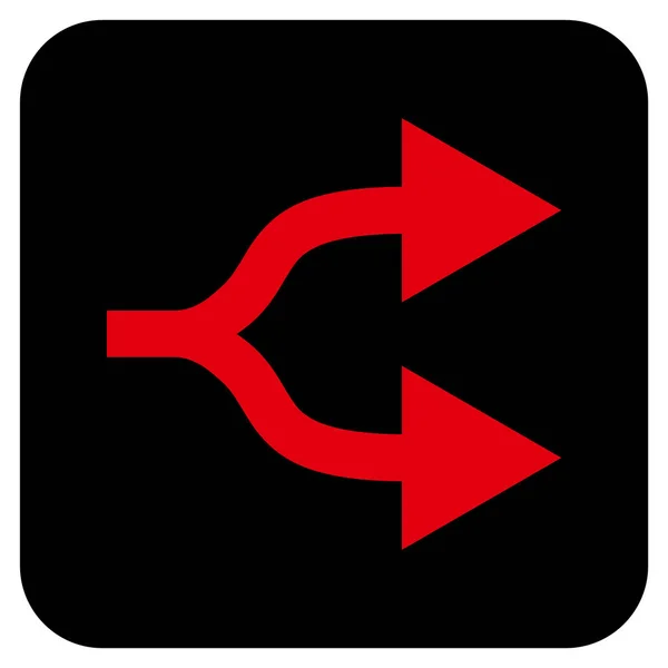 Dividir flechas derecha plana cuadrada Vector icono — Vector de stock