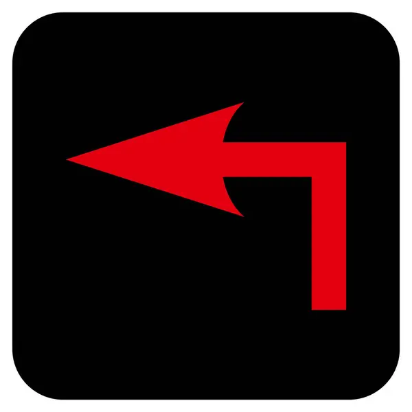 Gire a la izquierda plana cuadrada Vector icono — Archivo Imágenes Vectoriales