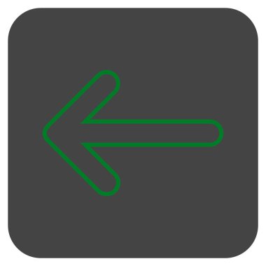 Ok sol düz kare vektör simgesi yuvarlak