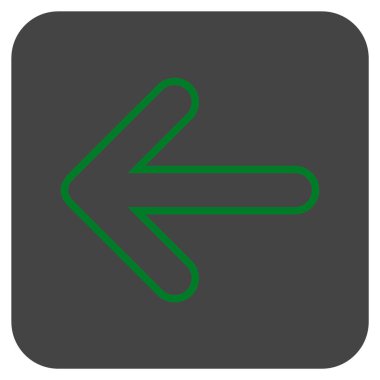 Ok sol düz kare vektör simgesi yuvarlak