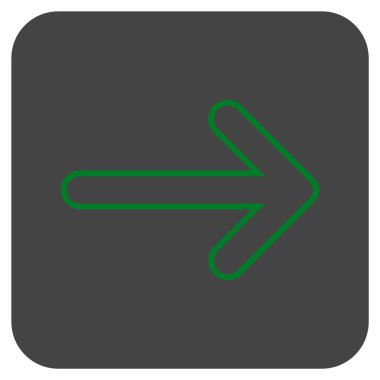 Yuvarlak ok sağ düz vektör simgesi kare