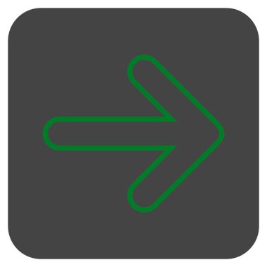 Yuvarlak ok sağ düz vektör simgesi kare