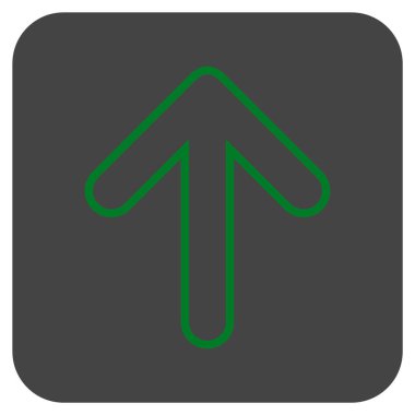 Düz yukarı yönlü ok vektör simgesi kare