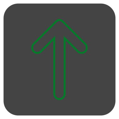 Düz yukarı yönlü ok vektör simgesi kare