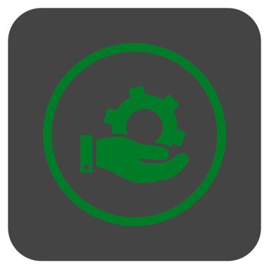 Hizmet düz kare vektör simgesi