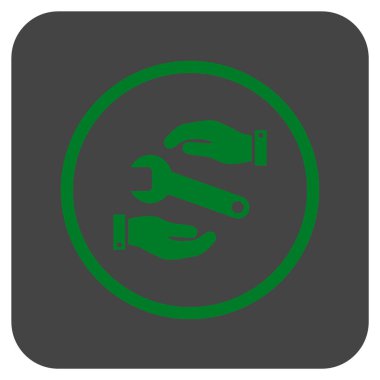 Hizmet düz kare vektör simgesi