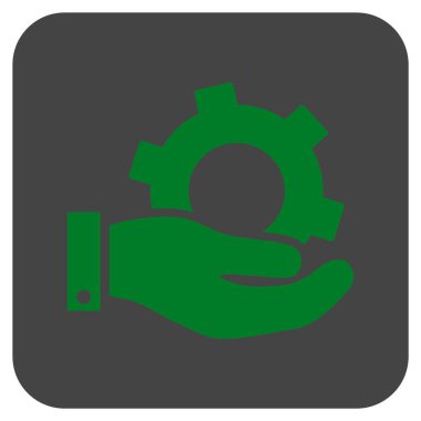 Hizmet düz kare vektör simgesi