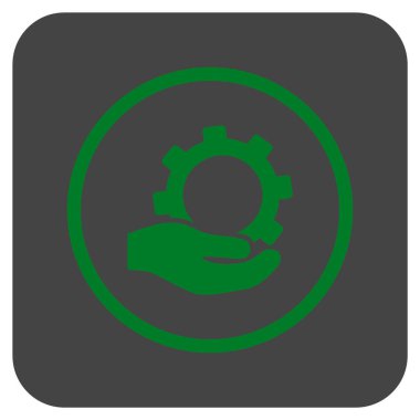 Hizmet düz kare vektör simgesi